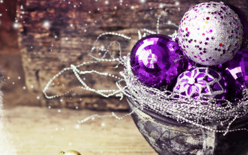 Картинка праздничные шары фиолетовые новый год decorations christmas new year рождество 2016
