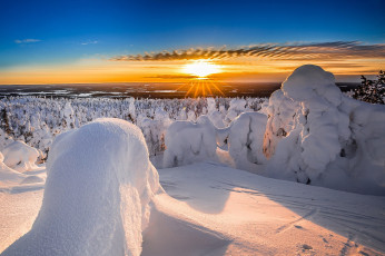 Картинка природа зима солнце сугробы снег