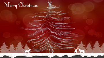 Картинка праздничные векторная+графика+ новый+год елка олени