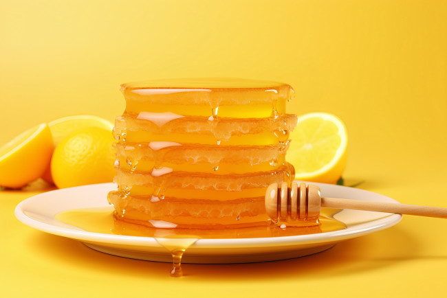 Обои картинки фото еда, мёд,  варенье,  повидло,  джем, лимоны, мед, янтарный
