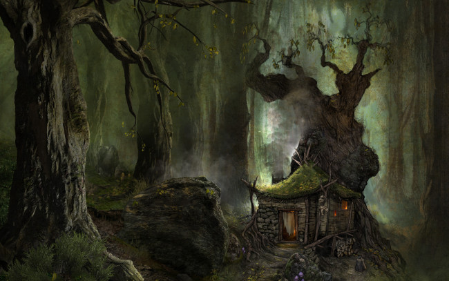 Обои картинки фото arcania,  gothic 4, видео игры, gothic 4,  ancaria, лес, зелень, домики, пейзаж