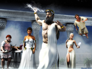 Картинка 3д+графика фантазия+ fantasy девушки олимп бог мужчины