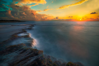 Картинка природа восходы закаты облака закат солнце небо море