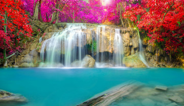 Картинка природа водопады водопад thailand park waterfall erawan парк таиланд
