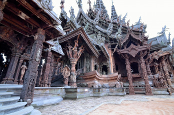 обоя города, - исторические,  архитектурные памятники, паттайя, таиланд, святилище
