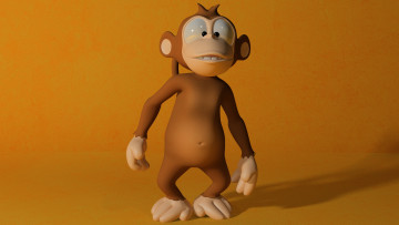 Картинка 3д+графика юмор+ humor обезьяна