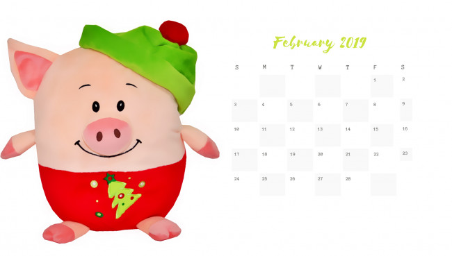 Обои картинки фото календари, праздники,  салюты, свинья, шапка, поросенок