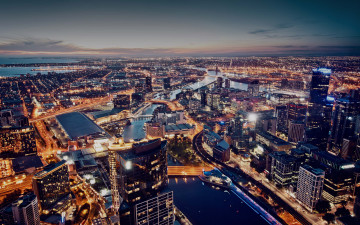 Картинка города мельбурн+ австралия мельбурн ночные часы канада ночью