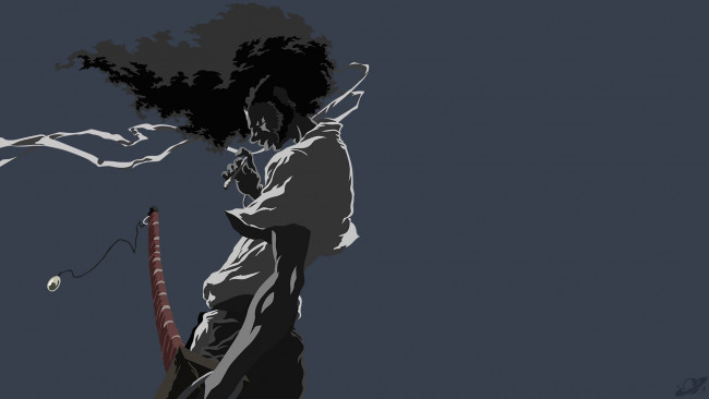 Обои картинки фото видео игры, afro samurai, самурай, меч, сигарета