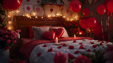 Картинка праздничные день+святого+валентина +сердечки +любовь цветы праздник подарок розы букет лепестки бантик 8 марта