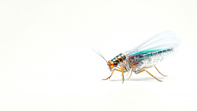 Обои картинки фото 3д графика, другое , other, робот, технологии, муравей, белый, фон, насекомое, ии-арт, нейросеть, микро-робот