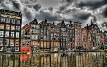 обоя города, амстердам, нидерланды