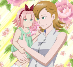Картинка аниме naruto мама саура любовь девочка цветы