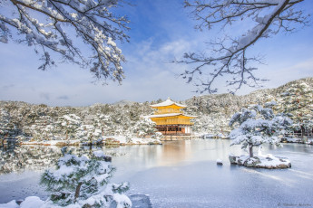 Картинка города -+пейзажи парк лес китай башня архитектура здание озеро зима