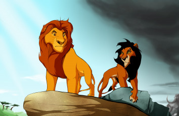 Картинка рисованное животные +львы лев львица