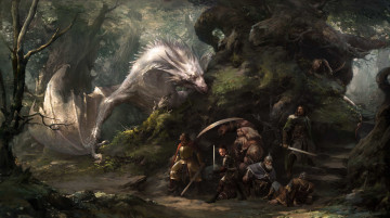 Картинка фэнтези драконы лес дракон друзья путешествие