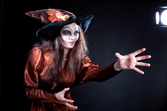 Картинка девушки -unsort+ креатив шляпа ведьма костюм
