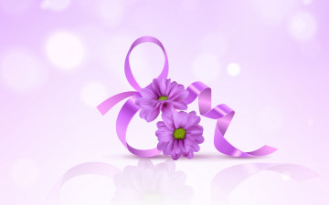 обоя праздничные, международный женский день - 8 марта, лента, цифра, хризантемы, лиловый