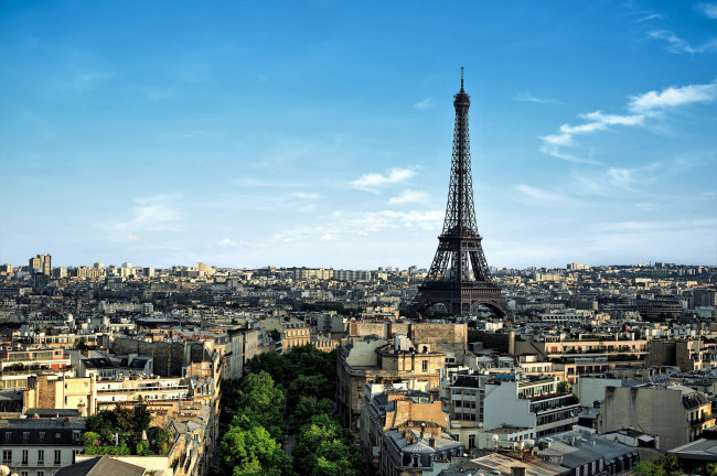 Обои картинки фото города, париж , франция, панорама, башня