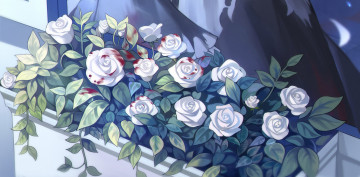 обоя аниме, unknown,  другое , розы