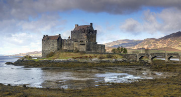 обоя eilean donan castle, города, замок эйлен-донан , шотландия, замок, башни, стены