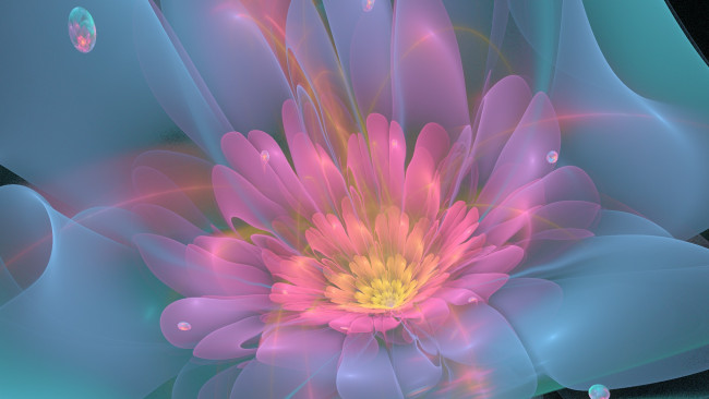 Обои картинки фото 3д графика, цветы , flowers, зелёный, розовый, линии, лепестки, цветок