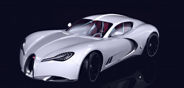 Картинка bugatti+gangloff+concept+2013 автомобили 3д concept белый supercar car 2013 чёрный фон gangloff bugatti