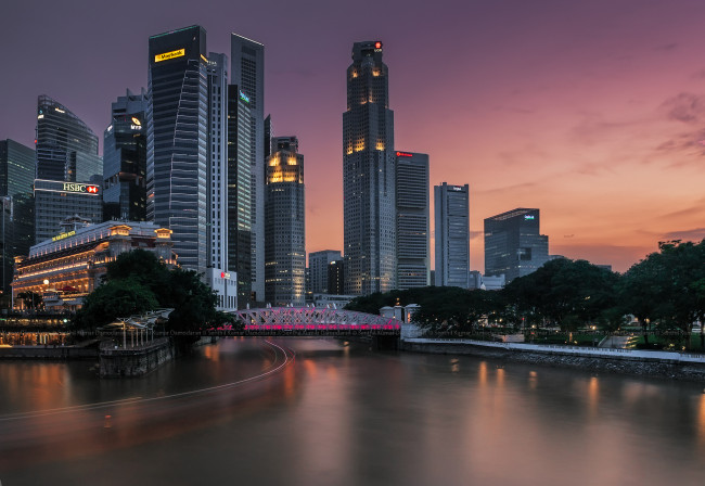 Обои картинки фото singapore, города, сингапур , сингапур, ночь, огни