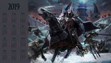 Картинка календари видеоигры конь воин оружие монстр существо лошадь доспехи