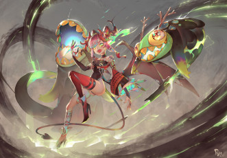 Картинка аниме ангелы +демоны девочка рыба змея