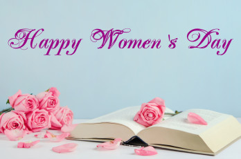 обоя праздничные, международный женский день - 8 марта, розы, лепестки, книга