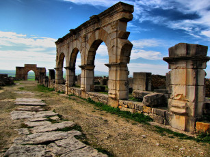 обоя volubilis, roman, ruins, morocco, africa, города, исторические, архитектурные, памятники