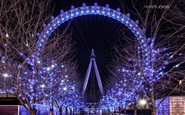 Картинка города лондон великобритания колесо обозрения
