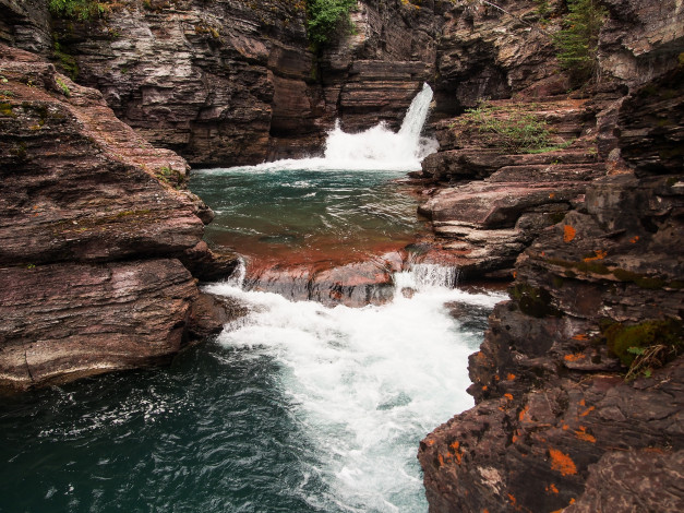 Обои картинки фото природа, водопады, сша, штат, монтана