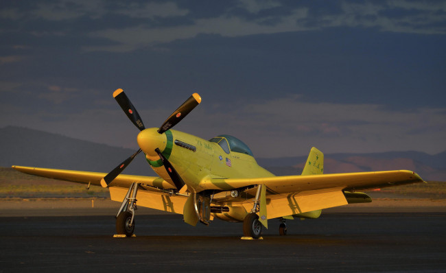 Обои картинки фото авиация, лёгкие и одномоторные самолёты, желтый, самолет, ole, yeller, warbird, mustang, fighter, p-51