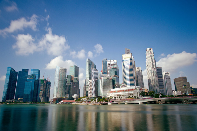 Обои картинки фото singapore, города, сингапур , сингапур, небоскребы, залив