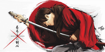 обоя аниме, rurouni kenshin, kenshin, самурай, меч, мужчина, himura