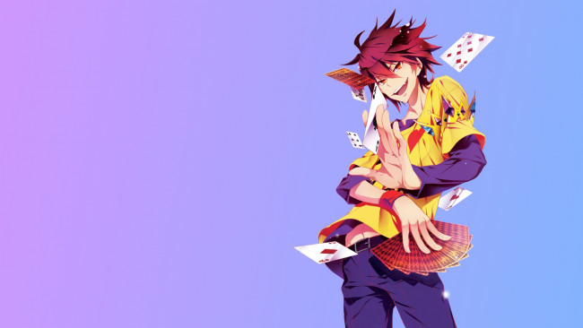 Обои картинки фото аниме, no game no life, фон, взгляд, парень