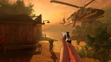 Картинка видео+игры xiii руки оружие вертолет люди дом