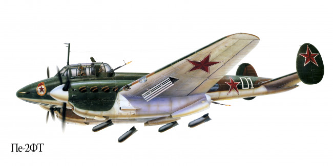 Обои картинки фото авиация, 3д, рисованые, v-graphic, пе2, советский, пикирующий, бомбардировщик, основной, фронтовой, ввс, ркка, бомбардировщики, второй, мировой, войны