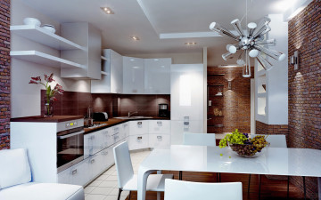 обоя интерьер, кухня, стиль, interior, dining, room, столовая, kitchen, style