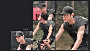 Картинка мужчины xiao+zhan актер велосипед кепка