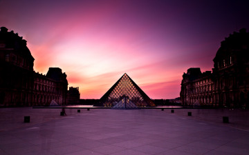 Картинка louvre sunset города париж франция рассвет площадь лувр