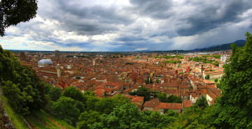 Картинка brescia italy города панорамы брешиа италия здания облака деревья