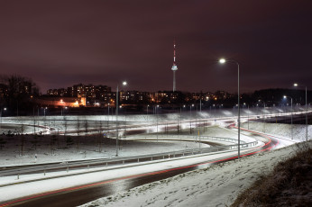 Картинка города -+огни+ночного+города lietuva vilnius ночь