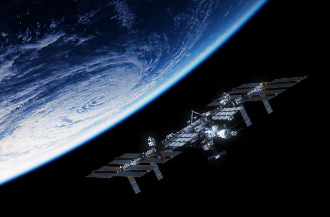 Обои картинки фото космос, космические корабли,  космические станции, planet, satellite, space, station, мкс