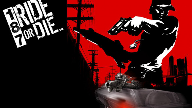 Обои картинки фото видео игры, 187,  ride or die, машина, столбы, оружие, бандиты