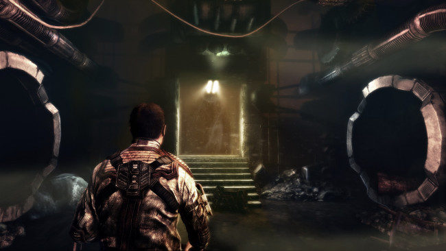 Обои картинки фото видео игры, afterfall,  insanity, человек, подвал, лестница