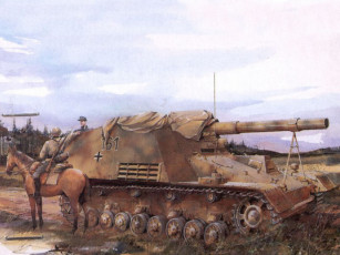 Картинка самоходная гаубица wespe sdkfz 124 техника военная