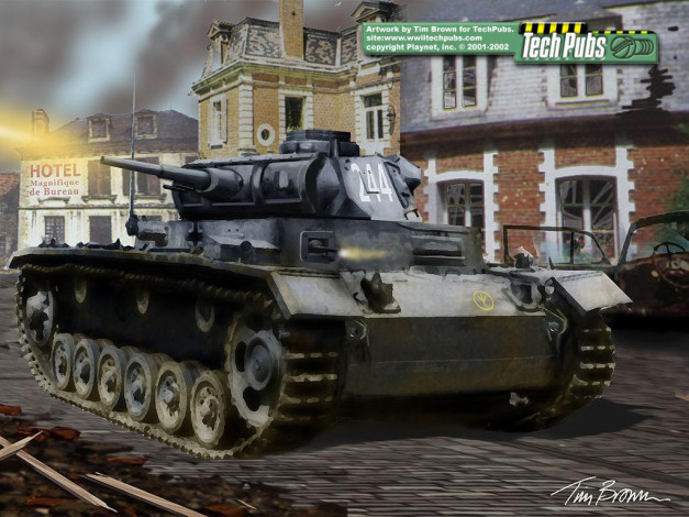 Обои картинки фото средний, танк, pzkpfw, iii, техника, военная